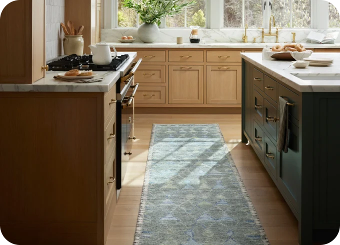 Area rug runner in kitchen space | Lloyd's Carpets & Draperies